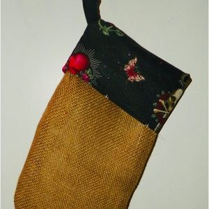 Skulls and Roses  Christmas Stocking  with Gilttery Fabric